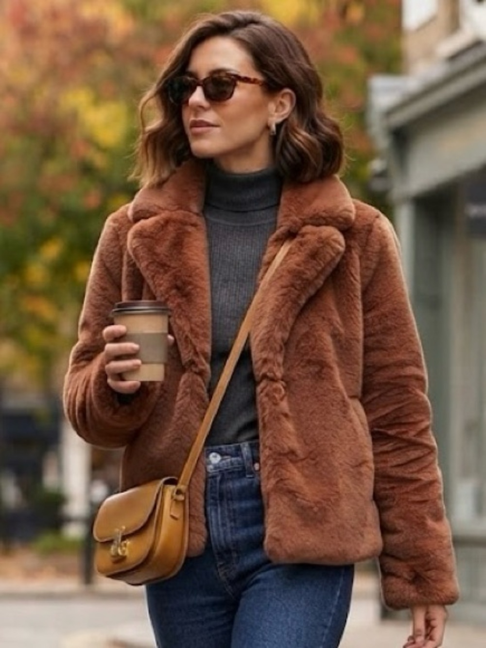 Dex Brown Faux Fur Coat - Size Small | Cozy Boho-Chic Luxe Teddy Short Chic